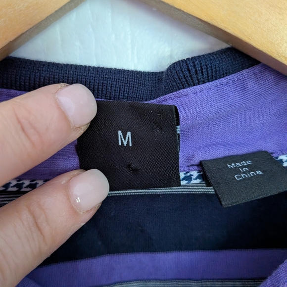 Hugo Boss Purple & Black Striped Polo Shirt – Size M #66 - Picture 5 of 7